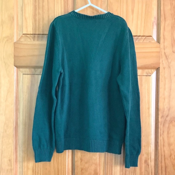 Boy’s size 12 Lands’ End green V-neck sweater-perfect for family pictures - Picture 2 of 5
